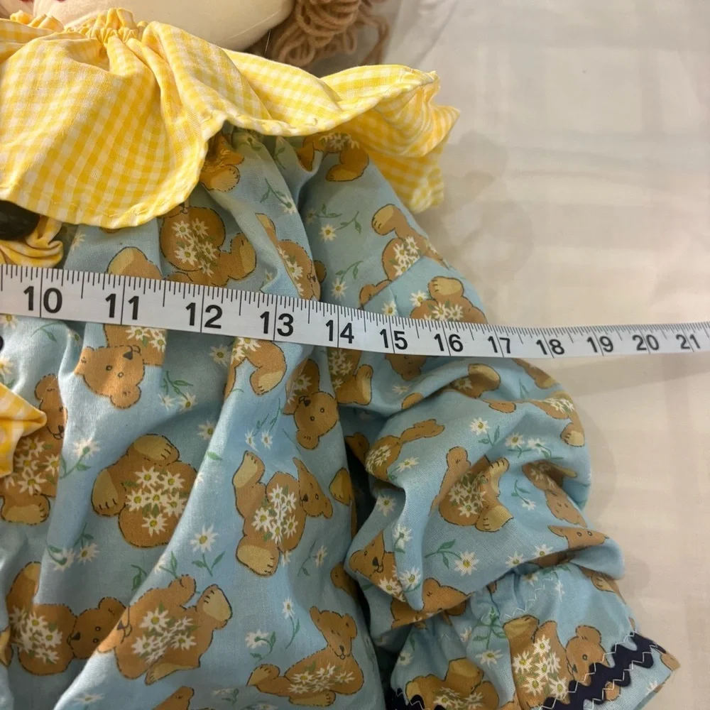 Handmade Raggedy clown Doll - Teddy Bear Outfit Vintage Inspired